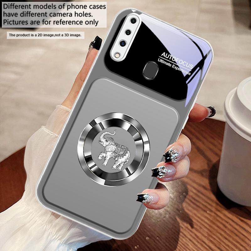 Элегантный розовый слон Для Samsung A73 72 71 A70 56 55 54 A53 52 51 50 42 A35 A34 33 32 31 26 25 24 23 22 30 стеклянный чехол для телефона