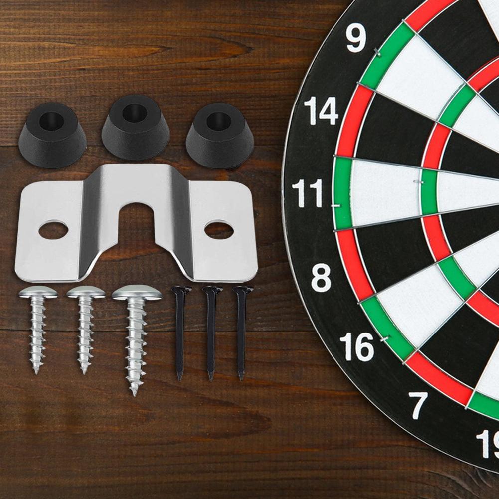 1 Set Dartboard Mounting Bracket Hardware Kit with Pads and Screws Dartboard Bracket Wall Bracket for Hanging Dartboard
