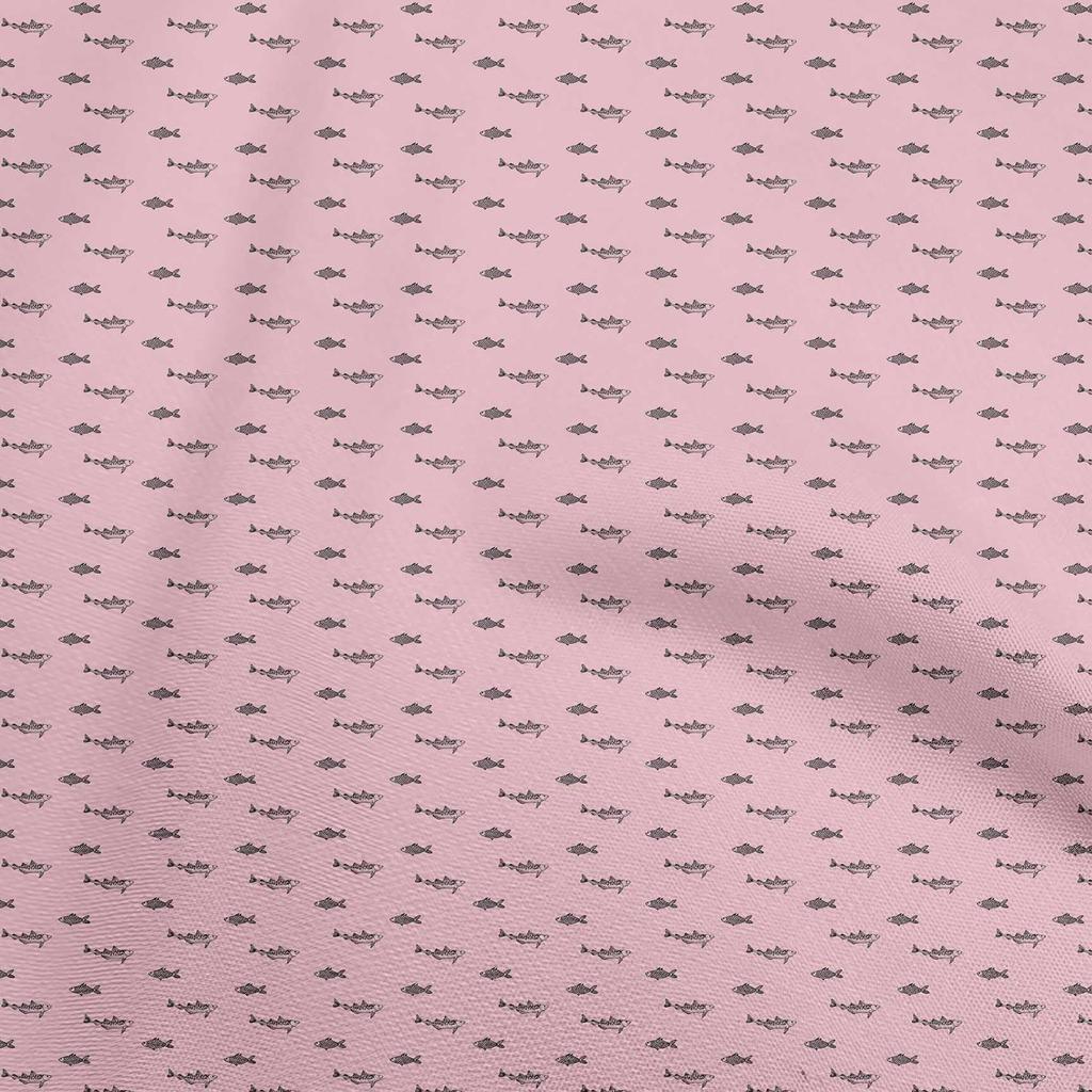 oneOone Cotton Flex Dark Rose Brown Fabric Retro Fish Dress Material Fabric Print Fabric By The Yard 40 Inch