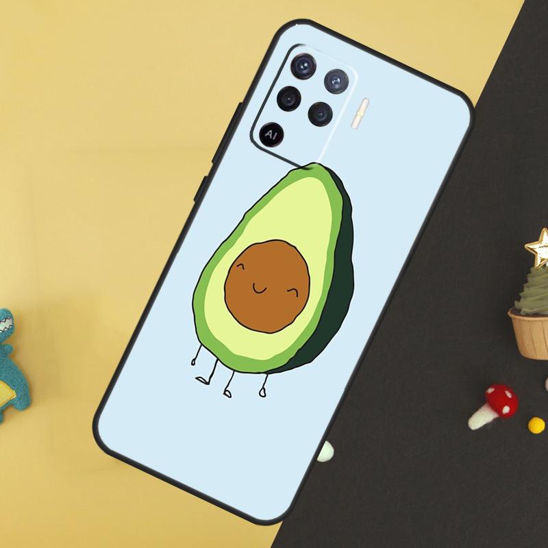 Милый мультяшный авокадо Фитнес Для OPPO A78 A98 A58 A54 A74 A94 A76 A96 A5 A9 A52 A72 A77 A79 A53S A57S A15 A16 A17 Чехол