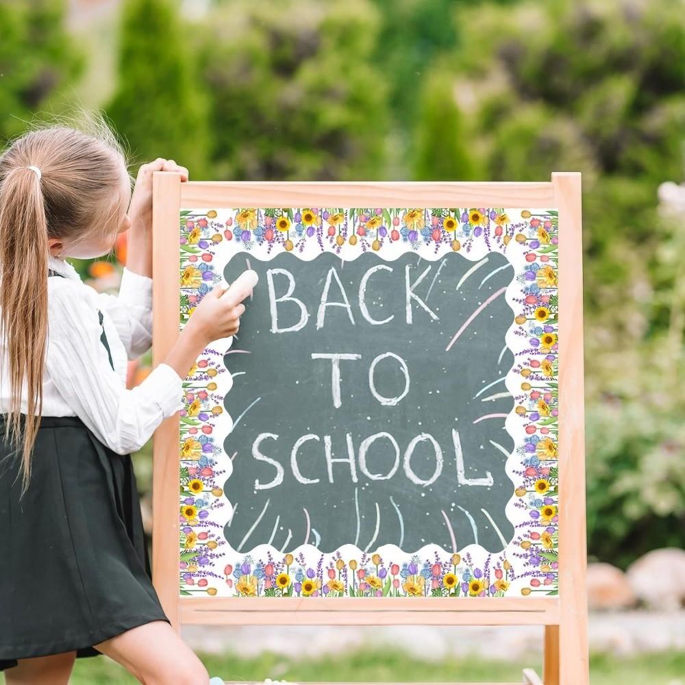 Креативная Бордюрная Бумага Меловая Доска Тюльпаны Бордюрная Бумага Подсолнухи Наклейка Декоративная Лента 7,5 см Ручная Работа Поделки