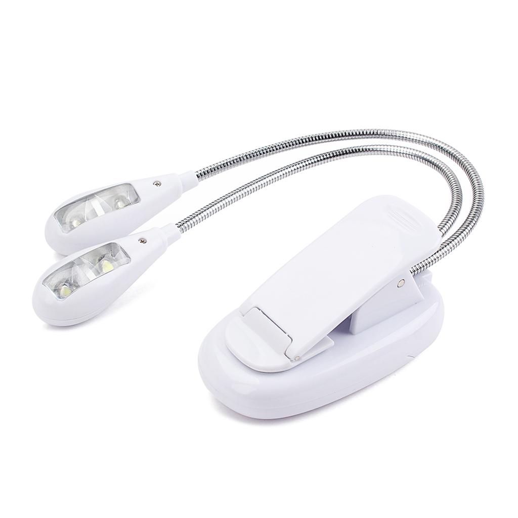 Rechargeable Dual Head Music Stand Light Flexible Clip On Reading Light Book Lamp for Eye Protection Perfect for Piano