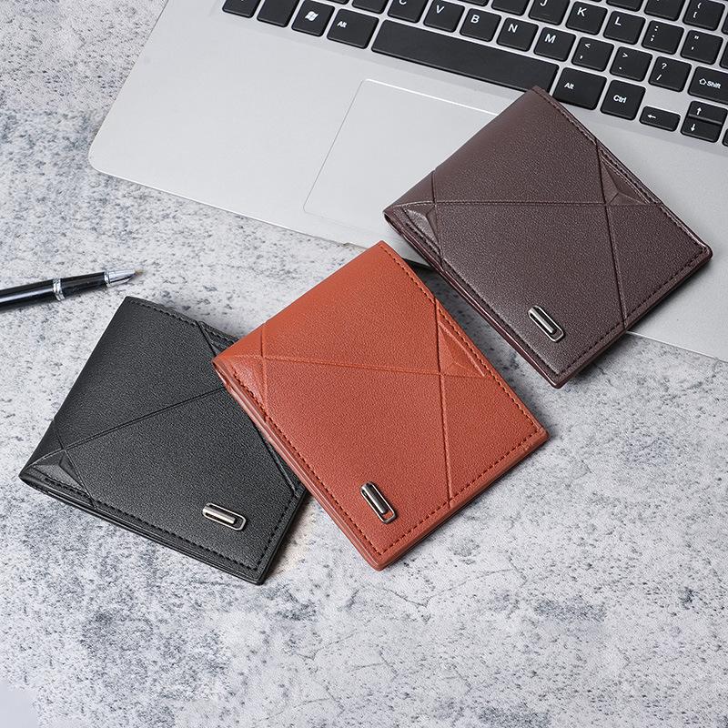 Мужской тонкий кошелек тройного сложения с несколькими отделениями для карт — повседневный и стильный