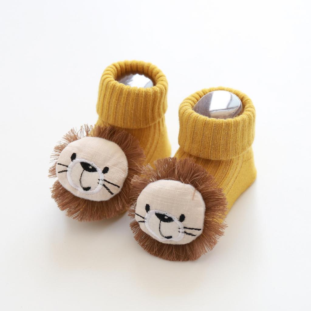Детские носки Одежда для девочек Домашние тапочки для мальчиков Аксессуары для новорожденных Нескользящие Бант Лев Милые Детские Малыши Дети Подарок Младенческие Вещи Игрушка