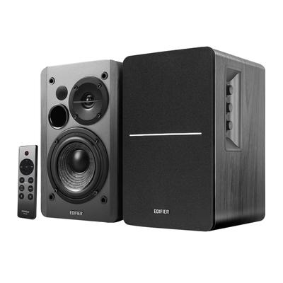 Edifier R1280DBs Активная полочная акустическая система с выходом Bluetooth для сабвуфера и прецизионным дистанционным управлением с мощностью 42 Вт для черного V5.1, [Обновление] управления, 4 дюйма