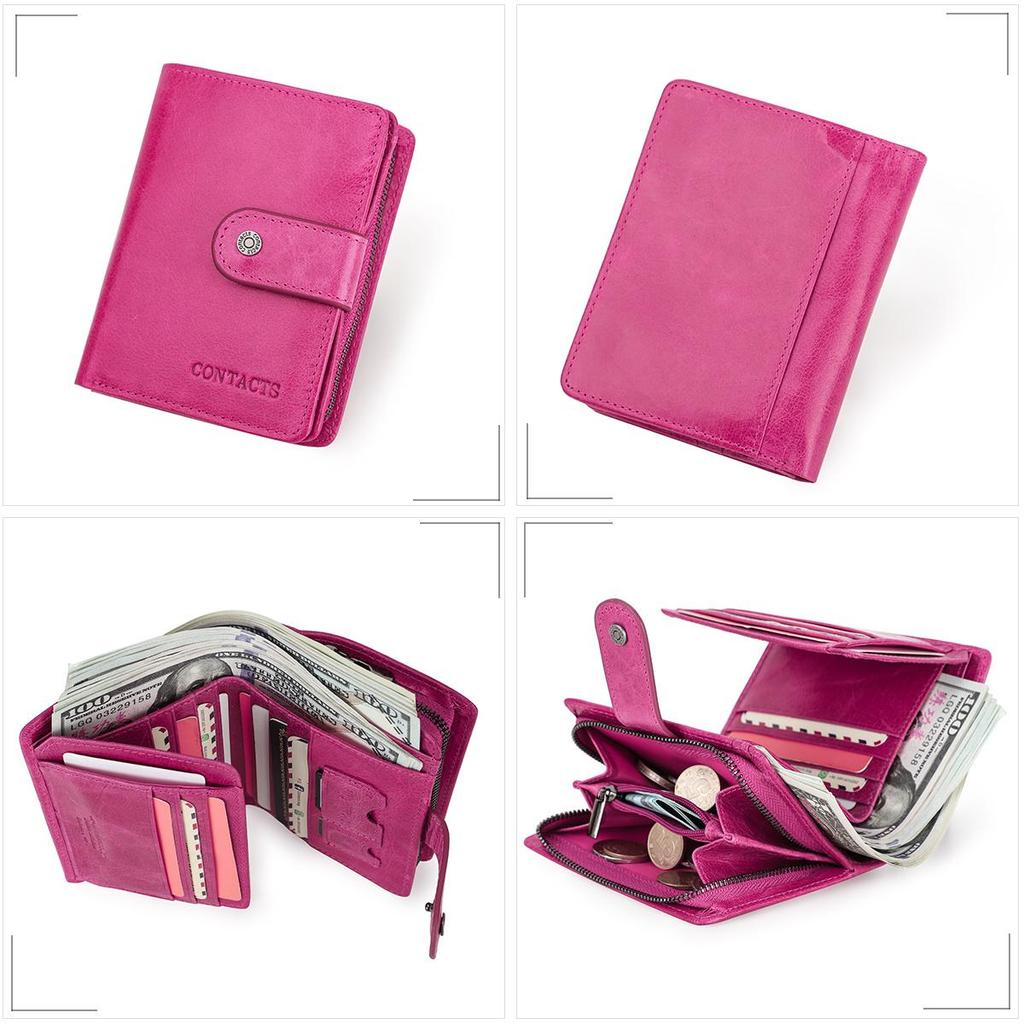 CONTACT'S женский компактный бумажник из натуральной кожи