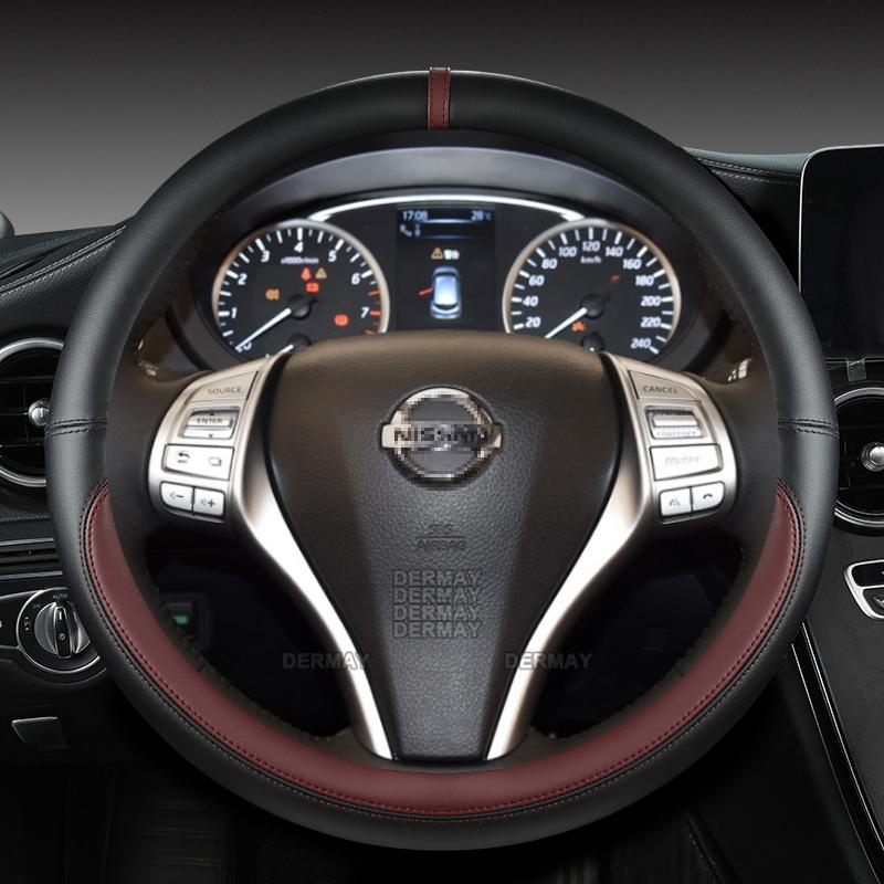 For Nissan Qashqai J10 J11 J12 2006~ Dualis Rogue Sport PU Leather Car Steering Wheel Cover Fast Shipping Auto Accessories