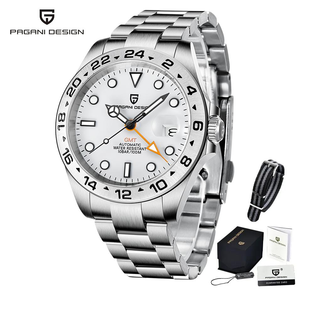 PAGANI DESIGN 42MM Wristwatch Automatic Mechanical Watch Pearl DG5833GMT Sapphire Stainless Steel Waterproof Watch For Men