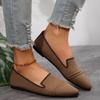 Women's Pointed Toe Flat Shoes Solid Color Knitted Slip On Shoes Casual Breathable Flats Women Flat Loafers Comfort Ladies Shoes