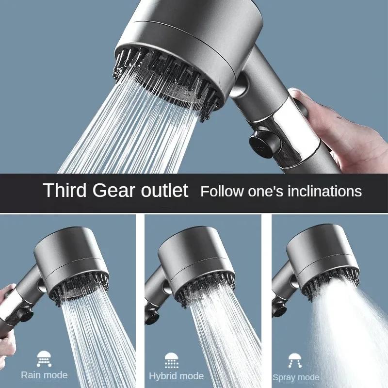 3 Modes Shower Head Adjustable High Pressure Water Saving Shower One-Key Stop Water Massage Shower Head with Filter Element
