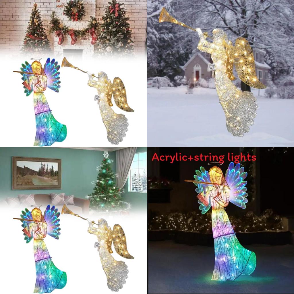 Angel Tree Topper Acrylic Christmas Decor With Lighted Star For Festive Homes