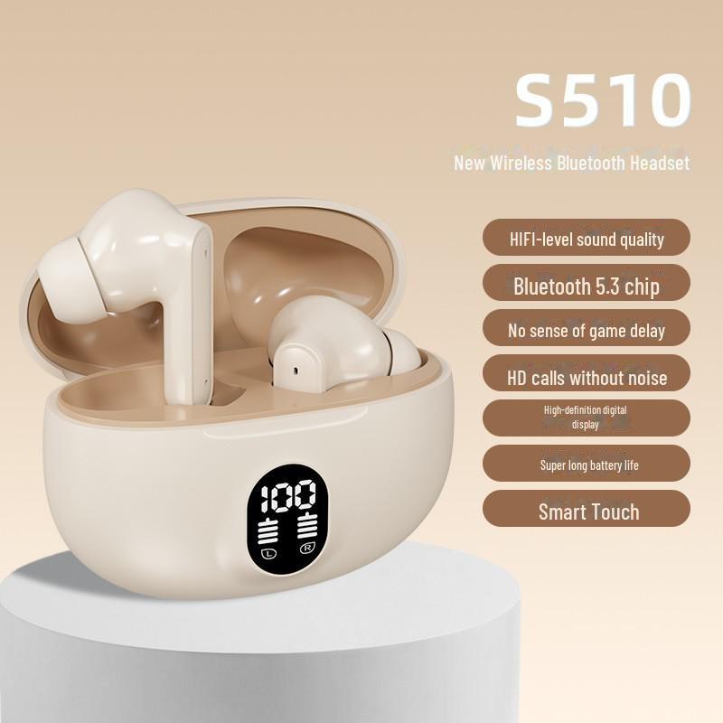 Беспроводная Bluetooth-гарнитура 895B S510 — светодиодный дисплей, высокое качество звука, шумоподавление, длительное время работы от аккумулятора, подходит для занятий спортом.