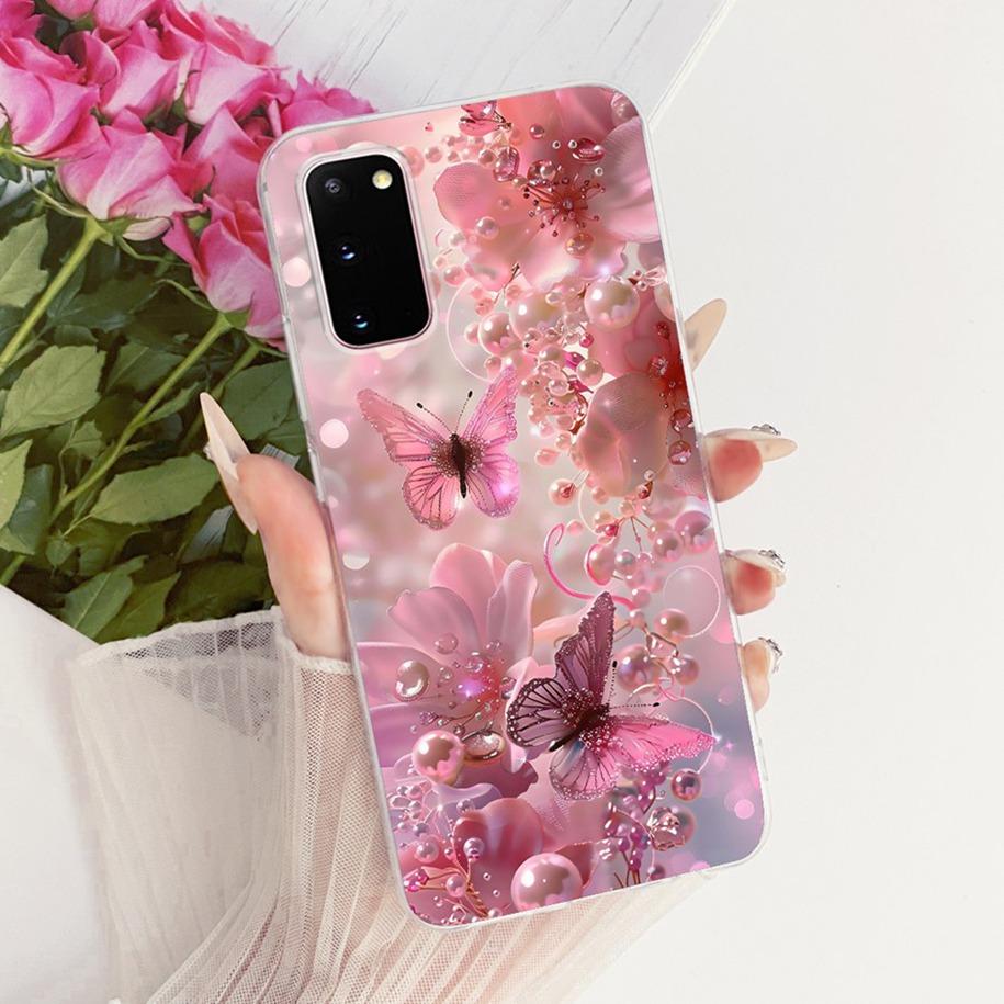 For Samsung Galaxy S20 Plus Case Fashion Butterfly Flower Soft Clear Silicone Back Phone Cover For Samsung S20 Ultra S 20 Bumper
