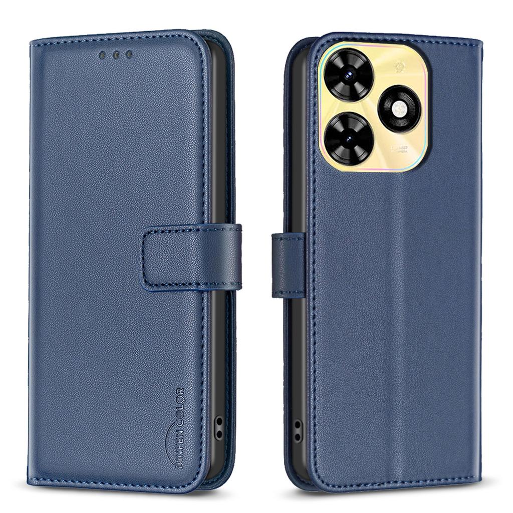 BINFEN COLOR BF17 Кожаный чехол-подставка-кошелек для телефона Infinix Smart 8 4G