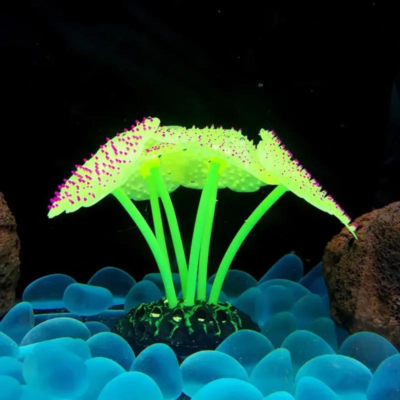 Aquarium Accessories Anemone Weed Fish  Accessories Plastic Decorate Decoration Simulate Artificial Glowing Plants Aquatic
