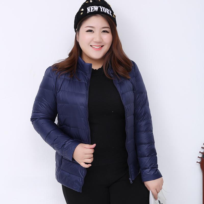 S/7XL Plus Size Lightweight Down Jacket Thin Down Jacket Women Autumn Winter Slim Short Warm White Duck Down Coat