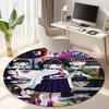 Classic Japanese-style cartoon Demon Slayer round rug, home soft decorative anti-slip yoga mat and chair mat, outdoor floor mat carpet K31