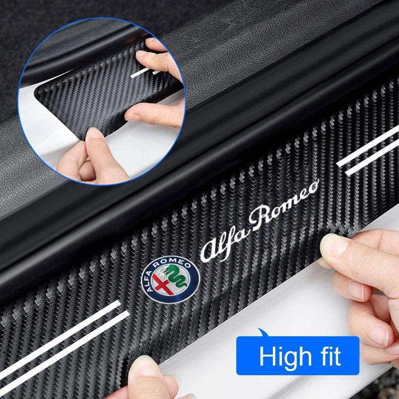CZHHO1 Car Carbon Fiber Door Sill Sticker Threshold Protective Film For Alfa Romeo giulietta 159 mito giulia stelvio 147 Accessories