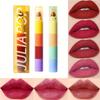 Портативный мини-набор помады 4-в-1, водостойкая, долговечная, не размазанная, не оставляющая следов, мини-бархатная помада, набор помад