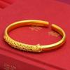 Vietnamese gold-plated peacock bracelet for women, vintage style with dragon and phoenix motifs, inlaid with peonies, gold-plated copper noble lady