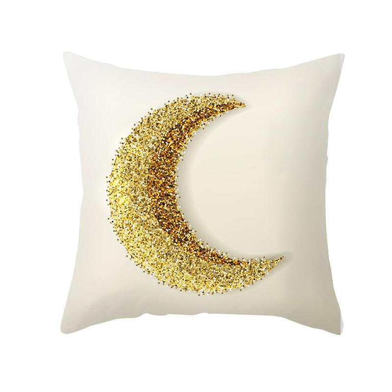 New Moon Pillow Case Peach Skin Printed Home Fabric Living Room Sofa Cushion Cover Bedroom Pillow Cover
