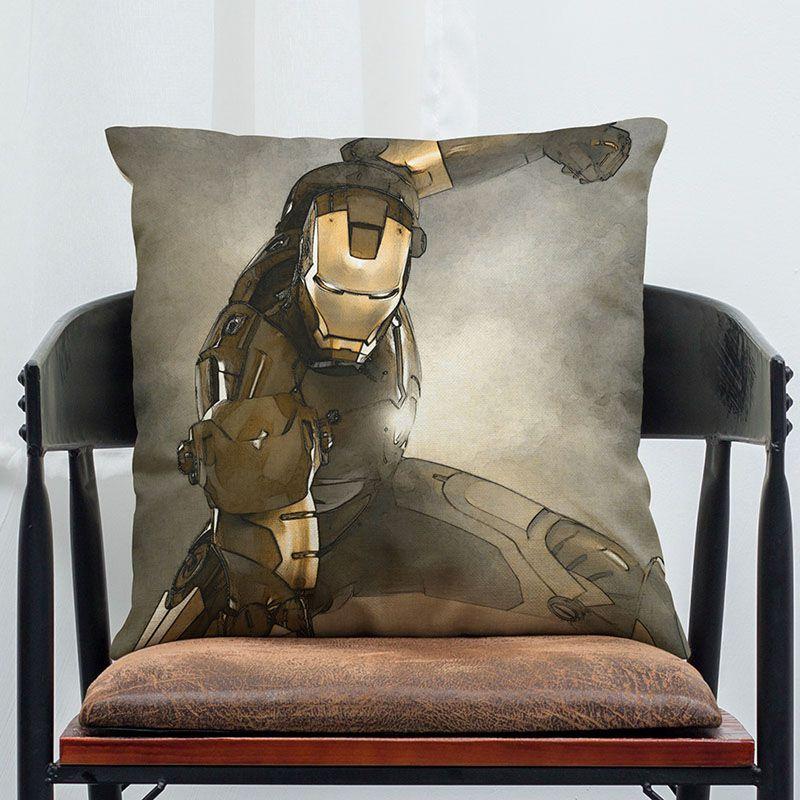 Роскошная супермягкая наволочка для подушки «Альянс Мстителей» с культовым дизайном Железного человека