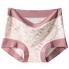 Panties Female Women's Underwear Silk Crotch High Waist Plus Size Fla Lingerie Angle All Season Thin Printed Seamless Triangle Panties Briefs Lingerie