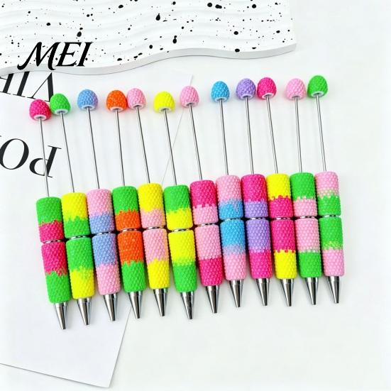DIY Crafting Pens Beadable Pen, Colorful Fancy Beaded Ballpoint Smooth Flow Gift for Students, Party Favors, Creative Office Supplies