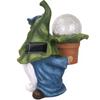 Статуя садового гнома - статуя гнома из смолы с шаром и солнечным светодиодным фонарем