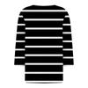 Women's Fashion Casual Striped Print V-Neck Decorative Button Three-quarter Sleeve T-Shirt Top