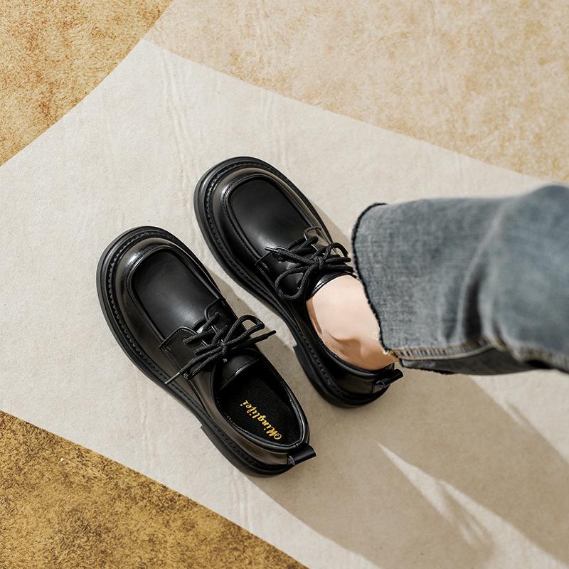 Женские черные туфли-оксфорды на весну и осень, унисекс, модные, универсальные, для вечеринок и свадеб, женские, школьные, на шнуровке, лоферы