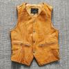 Washed Black Knight Vest PU Leather Men's Vest Vest