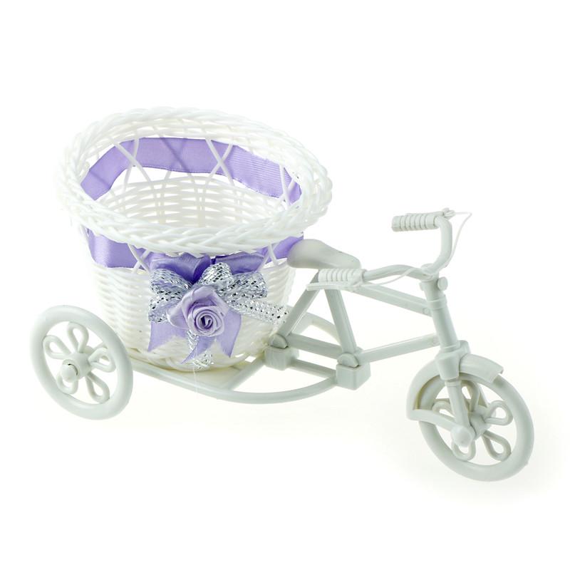 Отличный белый трехколесный велосипед, цветочная корзина, контейнер для цветочного растения, домашний декор, ваза