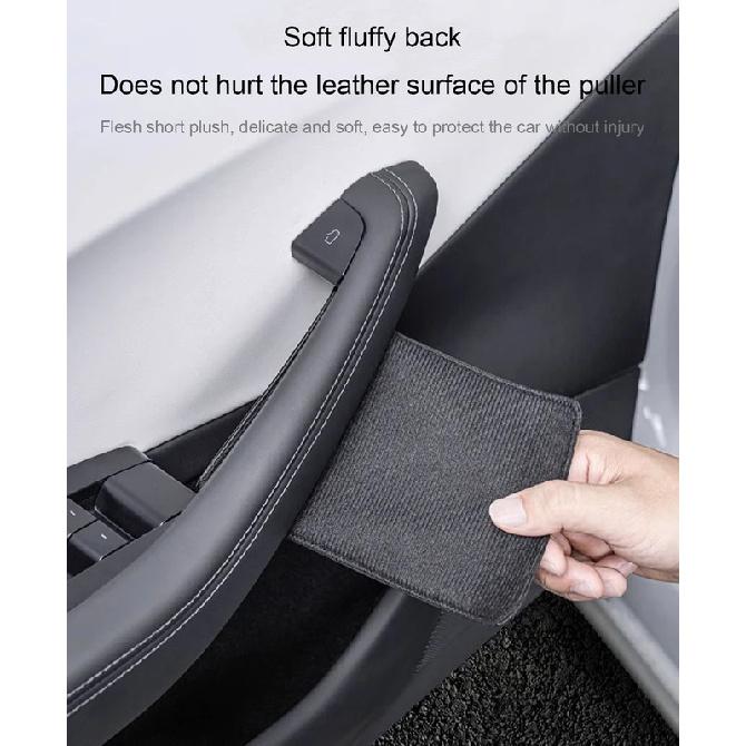 For Tesla Model Y Juniper 2025 Door Inner Handle Leather Cover Model 3 Highland Door Handle Leather Protective Case Accessories