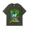 275 GSM Washed T-shirts 100% Cotton Chainsaw Man V36 Denji Pochita Print Unisex Heavy Cotton T Shirt