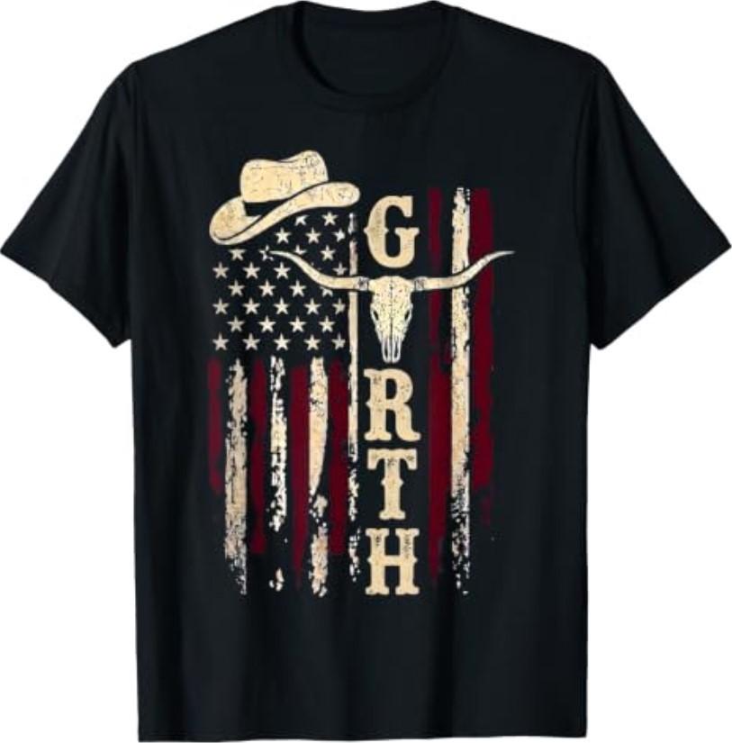 Винтажная Флаг с Именем Garth Подарок для Мужчин Женщин Футболка