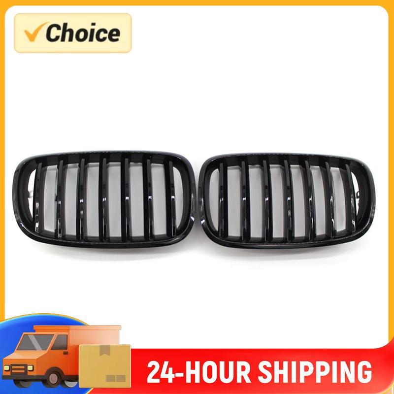 1 Pair Car Front Bumper Grill Gloss Black Front Bumper Racing Grille for BMW X5 E70 X6 E71 2007-2013 Car Accessories