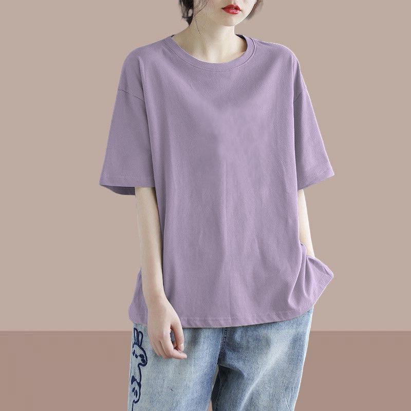 Летний новый универсальный дофаминовый топ с коротким рукавом большого размера женская свободная повседневная удобная футболка женская