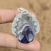 Natural Chevron Amethyst Gemstone Pendant 925 Sterling Silver Indian Jewelry