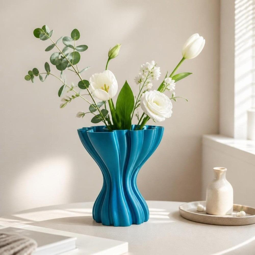 Creative Minimalist Vase 3D Printing Desktop Ornament Elegant Dress Hem Vase Office