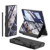 Кожаный чехол-книжка Samsung Z Fold7 5G с росписью по стеклу и слотом для стилуса