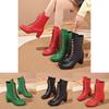 Stylish Women's Short Martin Boots With Rivets And Lace-up Design For Fall And Winter