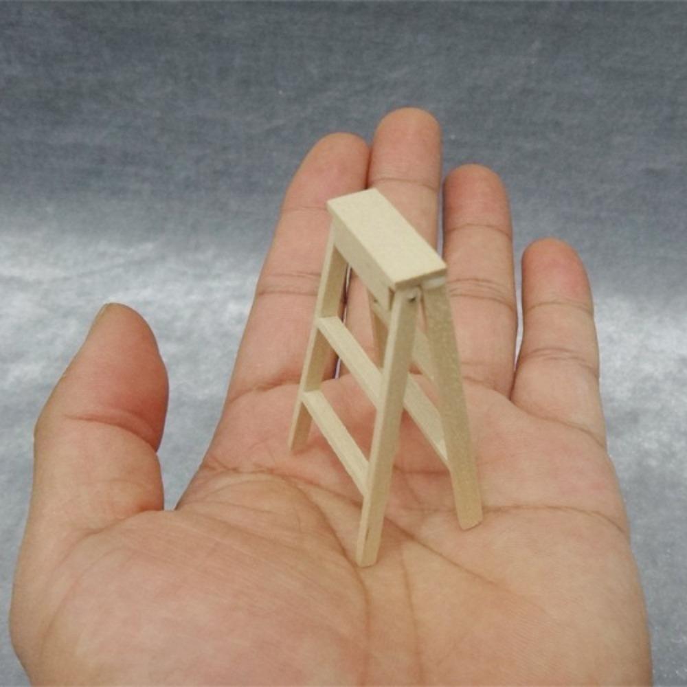 Wooden Wooden Ladder Dollhouse Miniature Model Creative Figurine Stairs Toys  Pretend Play Toys