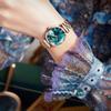 RORIOS Made in 3D Flower Stainless Steel Green женские часы, симпатичные, водонепроницаемые, Япония, блестки, циферблат, ремешок, повседневные, кварцевые, часы для работы/учебы,