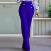 Women's Stretchy Bootcut Dress Pants Casual High Waist Straight Leg Business Slacks Button Front Workwear Yoga Trousers for Office Work