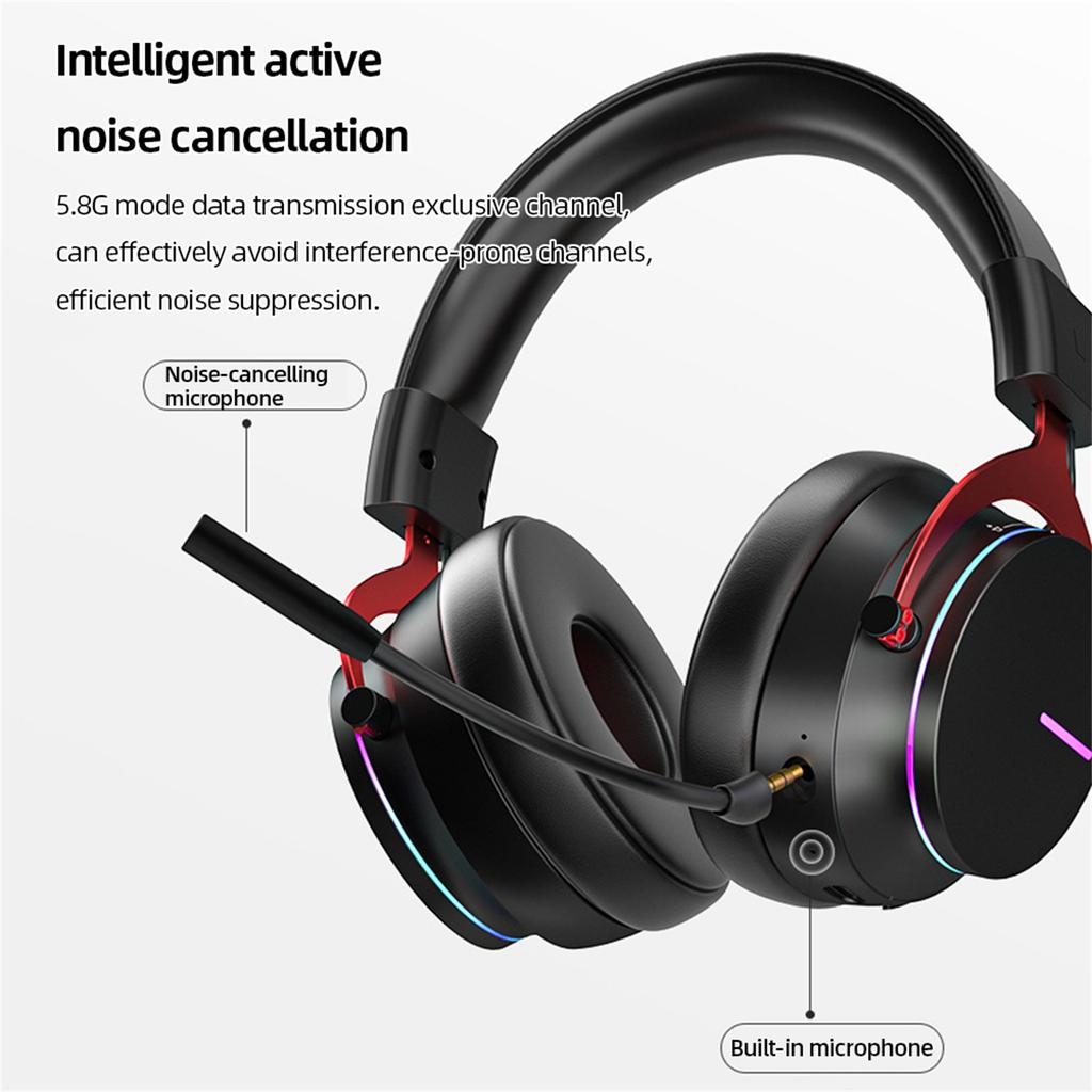 Беспроводные наушники 5,8 ГГц, игровая гарнитура с микрофоном, 7.1 Surround, гарнитура с низкой задержкой, геймерская гарнитура для ПК, ноутбука