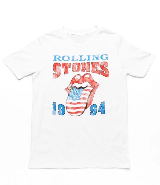 Rolling Stones Тур 1994 Мужская футболка 100% Хлопок Мужские футболки Топ Рок-н-ролл Музыка Классическая футболка Новая Белый