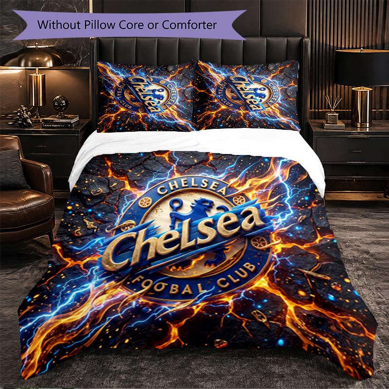 Набор постельного белья Chelsea FC, 3 предмета, мягкая микрофибра, пододеяльник с наволочками для спальни