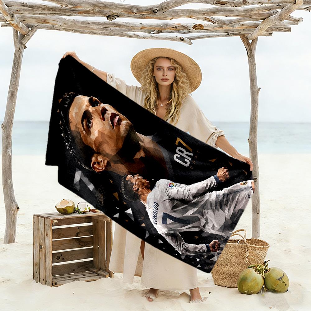 Ronaldo Cr7 Football Legend Beach Towel High Absorbency & Quick-Dry Comfortable Lightweight
