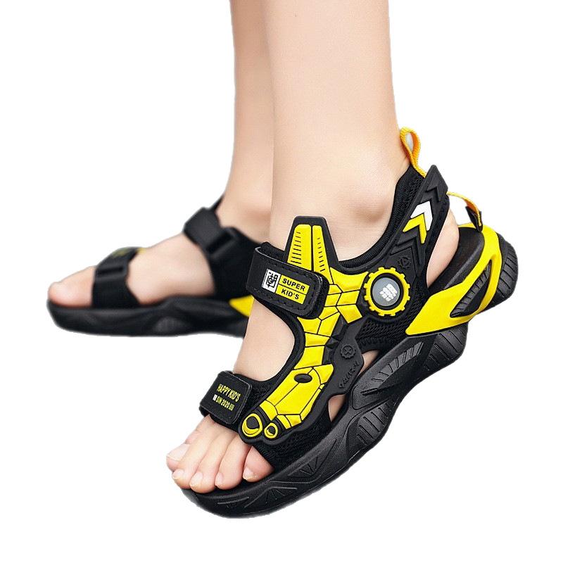 Children's sandals, boys' summer beach shoes, new non-slip, soft-soled, open-toe design, suitable for older children, athletic sandals